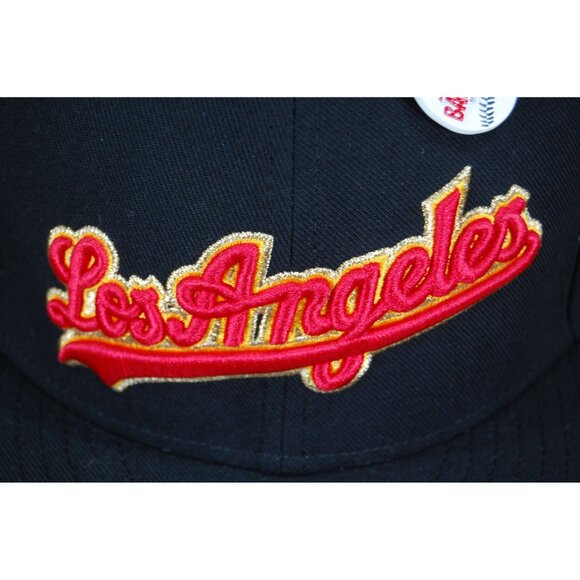 2023 Topps Lids x Mitchell & Ness Los Angeles Dodgers Fitted Hat Cap 7 5/8 Black - Picture 3 of 12